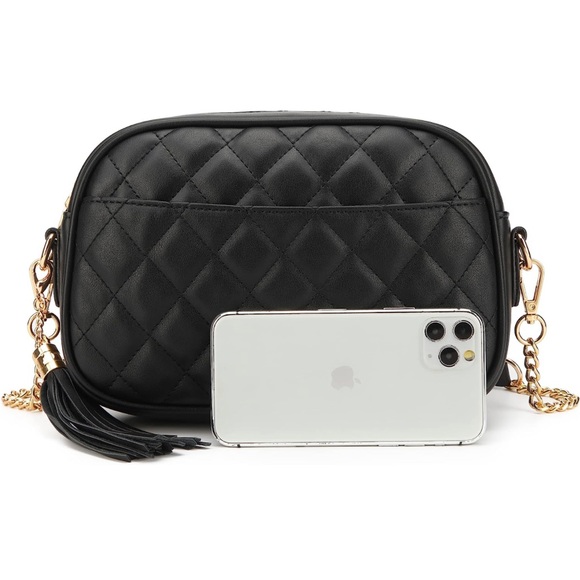 Lola Mae black quilted crossbody / shoulder bag - Picture 9 of 11